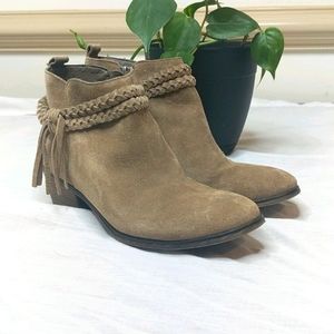 Michael Shannon Brown suede booties